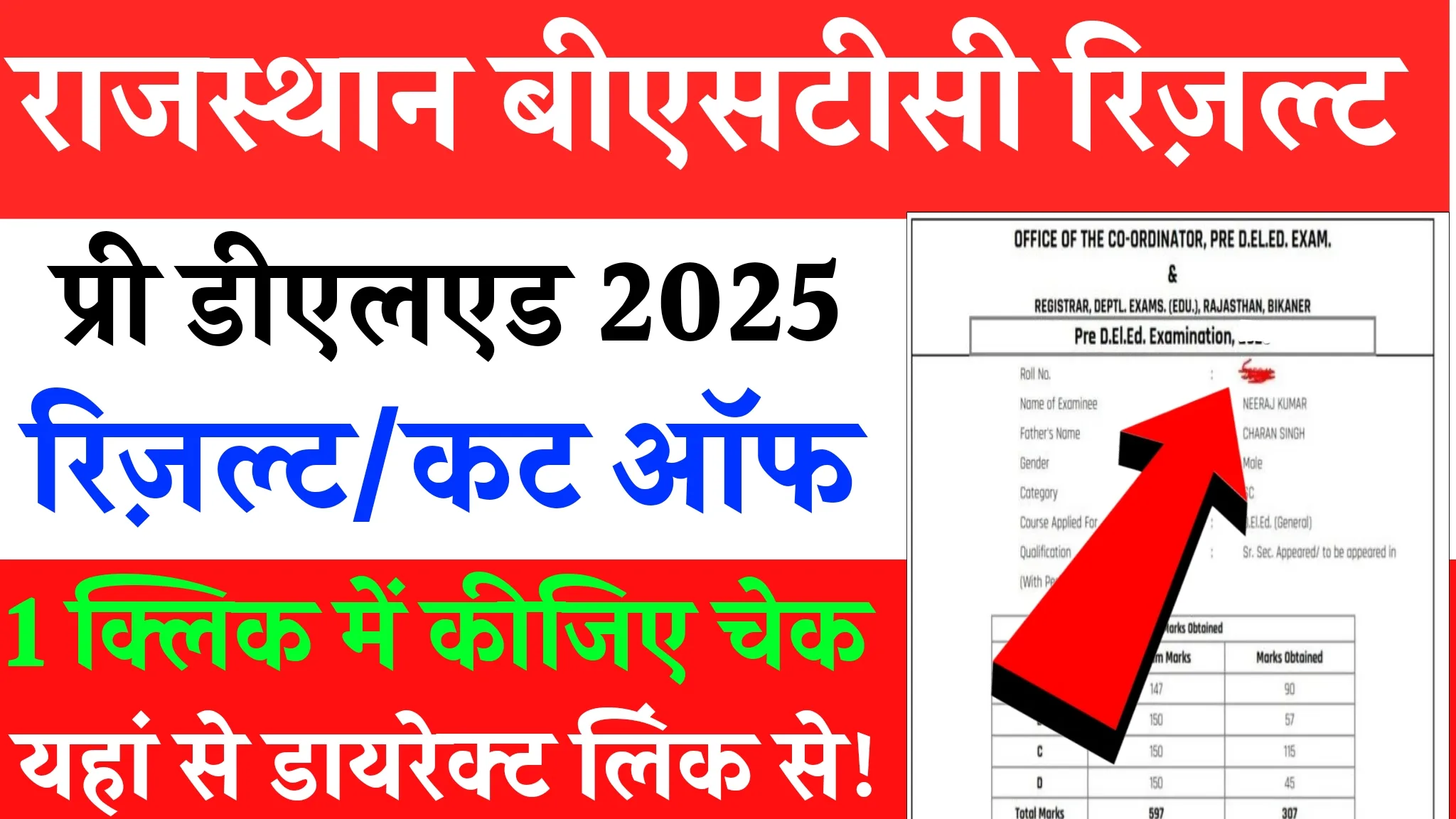 Rajasthan Pre BSTC Result 2025 Declared